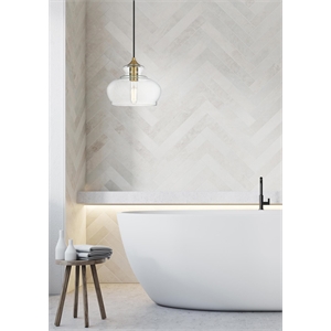 Pemberly Row 1-Light Metal Pendant - Chrome and Clear Finish