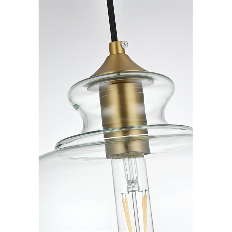 Pemberly Row 1-Light Metal Pendant - Chrome and Clear Finish