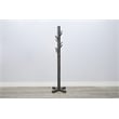Pemberly Row Traditional Solid Wood Coat Rack with 8-Prong Hooks in Black Sand