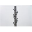 Pemberly Row Traditional Solid Wood Coat Rack with 8-Prong Hooks in Black Sand