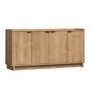 Pemberly Row Contemporary Engineered Wood 4-Door console in Oak