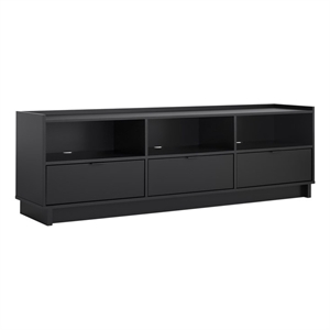 Pemberly Row Contemporary Engineered Wood 70&quot TV Stand in Black