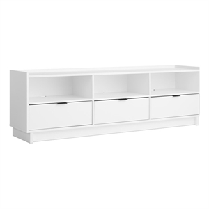 Pemberly Row Contemporary Engineered Wood 70&quot TV Stand in White