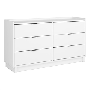 pemberly row contemporary engineered wood 6-drawer dresser in white
