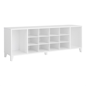 Pemberly Row Transitional Engineered Wood 60&quot wide shoe bench in White