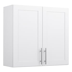 Pemberly Row Transitional Engineered Wood 32&quot Wall Cabinet in White
