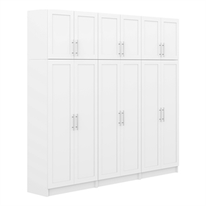 Pemberly Row Transitional Engineered Wood Plus Storage - 6 Pc in White