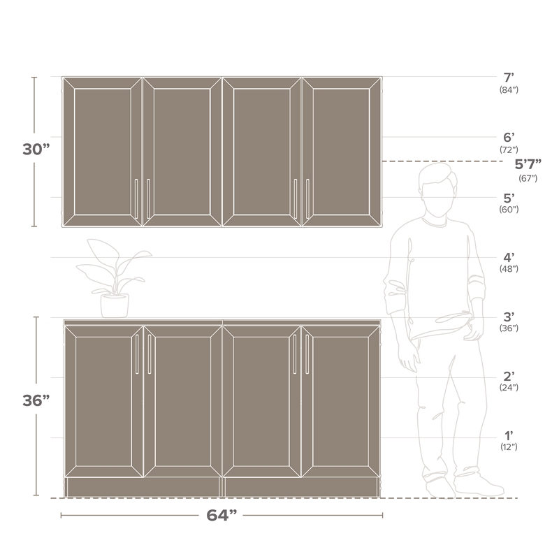 Pemberly Row Transitional Engineered Wood Plus Storage - 4 Pc in White