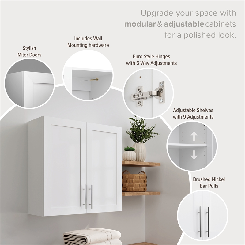 Pemberly Row Transitional Engineered Wood Plus Storage - 4 Pc in White