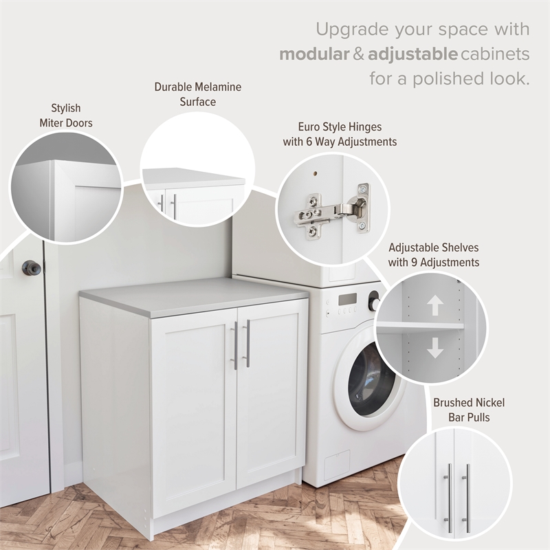 Pemberly Row Transitional Engineered Wood Plus Storage - 4 Pc in White