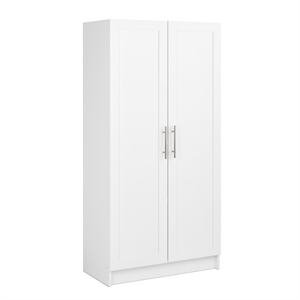 Pemberly Row Engineered Wood 32&quot Storage Cabinet with Shaker Doors in White