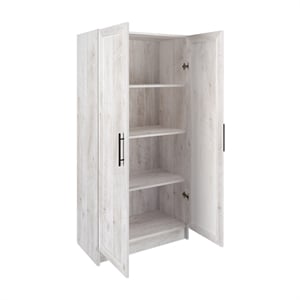 Pemberly Row 32&quot Storage Cabinet with Shaker Doors Washed in White
