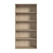Pemberly Row Set of 2 Tall 5-Shelf Bookcases in Natural Elm - Engineered Wood