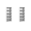 Pemberly Row Set of 2 Tall 5-Shelf Bookcases in White - Engineered Wood
