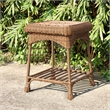 Pemberly Row Set of 2 Contemporary Wicker Patio End Tables in Honey