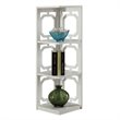 Pemberly Row Set of 2 Three-Shelf Corner Bookcases in White Wood