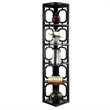 Pemberly Row Set of 2 Five-Shelf Corner Bookcases in Black Wood