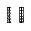 Pemberly Row Set of 2 Five-Shelf Corner Bookcases in Black Wood