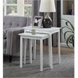 Pemberly Row Set of 2 Contemporary Nesting End Tabless in White Wood
