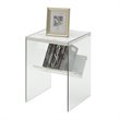 Pemberly Row Set of 2 Contemporary End Tables in Faux White Marble Wood