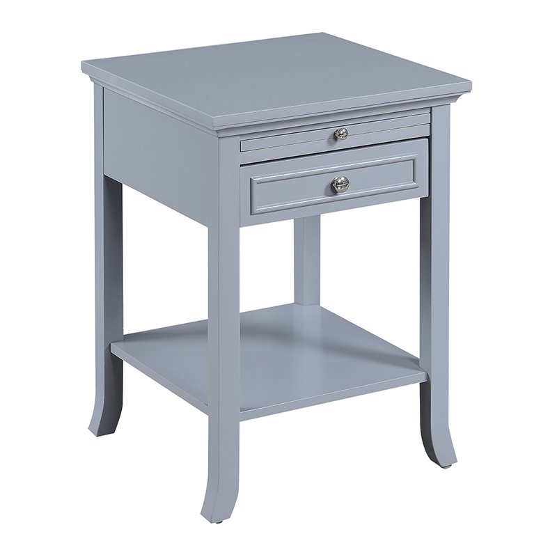 Pemberly Row Set of 2 Contemporary Wood End Tables in Gray Finish