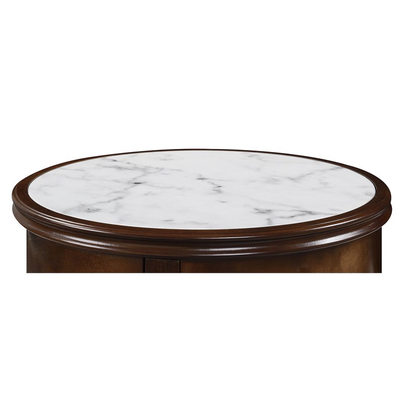 Pemberly Row Set of 2 Contemporary End Tables in Espresso Wood