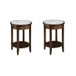 Pemberly Row Set of 2 Contemporary End Tables in Espresso Wood