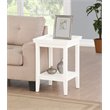 Pemberly Row Set of 2 Contemporary Square End Tables in White Wood