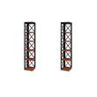 Pemberly Row Set of 2 Five-Tier Corner Bookcases in Cherry and Black Wood