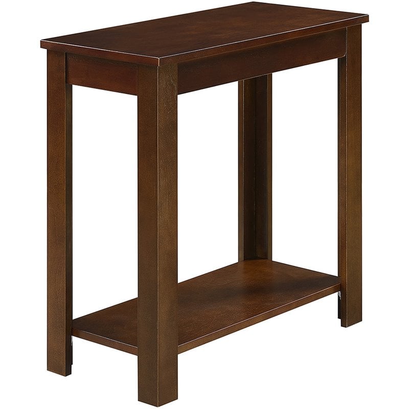 Pemberly Row Set of 2 Contemporary End Tables in Espresso Wood