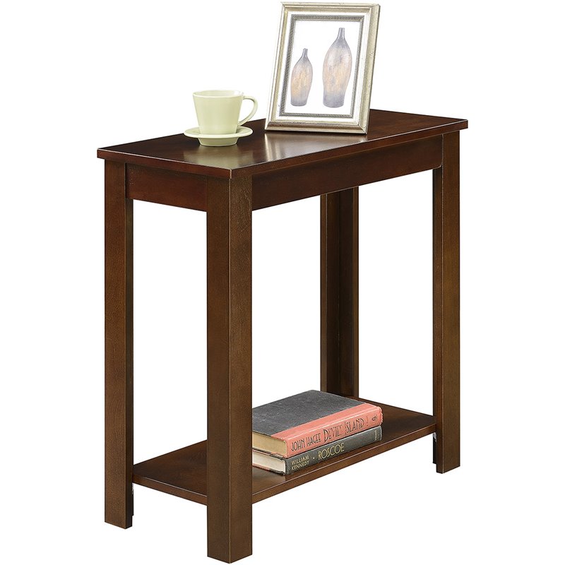 Pemberly Row Set of 2 Contemporary End Tables in Espresso Wood