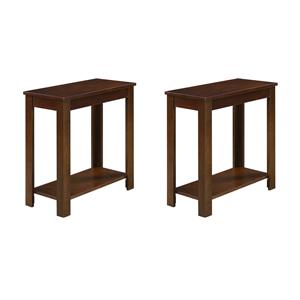 Pemberly Row Set of 2 Contemporary End Tables in Espresso Wood
