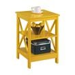 Pemberly Row Set of 2 Contemporary End Tables in Bright Yellow Wood