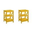 Pemberly Row Set of 2 Contemporary End Tables in Bright Yellow Wood