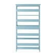 Pemberly Row Set of 2 5 Tier Wood Bookcases with Drawer in Sea Foam