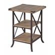 Pemberly Row Set of 2 Contemporary End Tables in Beige Driftwood Wood