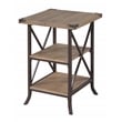 Pemberly Row Set of 2 Contemporary End Tables in Beige Driftwood Wood