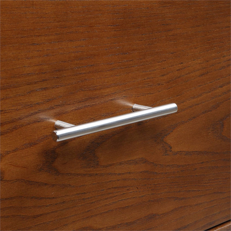 Pemberly Row Set of 2 Contemporary Ladder Bookcases in Caramel Wood