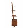 Pemberly Row Set of 2 Contemporary Ladder Bookcases in Caramel Wood