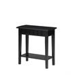 Pemberly Row Set of 2 Contemporary End Tables in Black Wood with Shelf