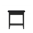 Pemberly Row Set of 2 Contemporary End Tables in Black Wood with Shelf