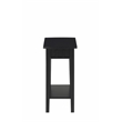 Pemberly Row Set of 2 Contemporary End Tables in Black Wood with Shelf