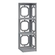 Pemberly Row Set of 2 Three-Tier Corner Bookcases in Gray Wood