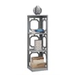 Pemberly Row Set of 2 Three-Tier Corner Bookcases in Gray Wood