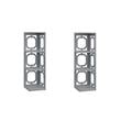 Pemberly Row Set of 2 Three-Tier Corner Bookcases in Gray Wood