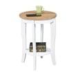 Pemberly Row Set of 2 Round End Tables in White and Natural Wood