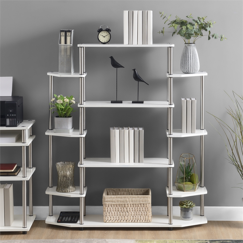 Pemberly Row Set of 2 No Tools Wall Bookshelf 47.25