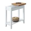 Pemberly Row Set of 2 Flip Top End Tables White Wood with Vanilla Wood Top