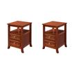Pemberly Row Set of 2 Contemporary Square End Tables in Wood