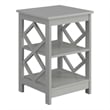 Pemberly Row Set of 2 Diamond Square End Tables in Gray Wood